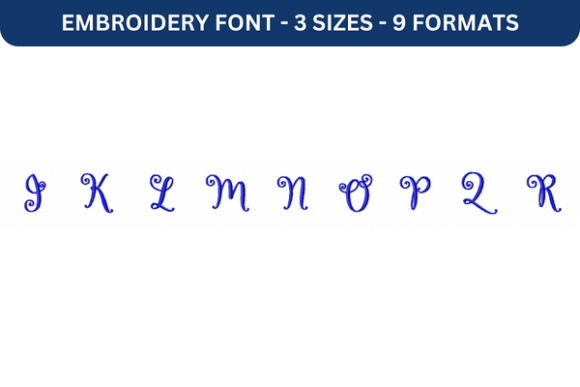 Lettres Douces Font Upper J to R Review for Sweatshirt Embroidery