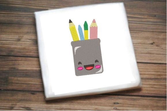 Smiling Pen Set Embroidery Design